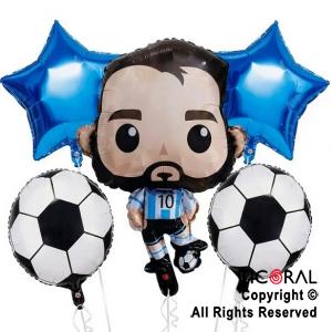 SET DE GLOBOS METALIZADO JUGADOR ARGENTINA X 5 UNIDADES